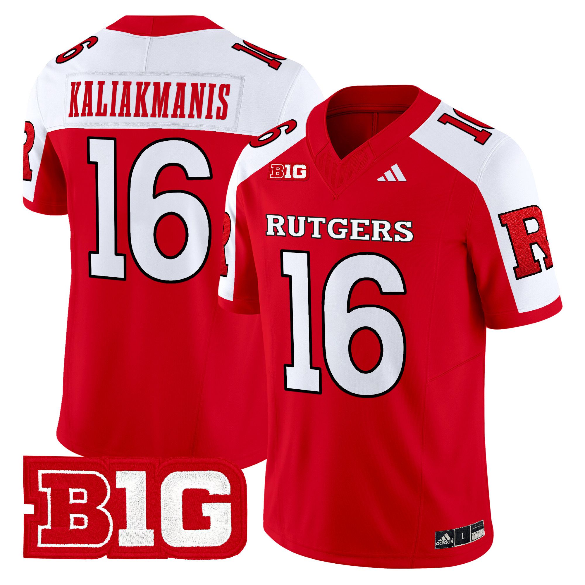 Men Rutgers Scarlet Knights #16 Kaliakmanis Red 2024 Vapor Limited NCAA Jersey